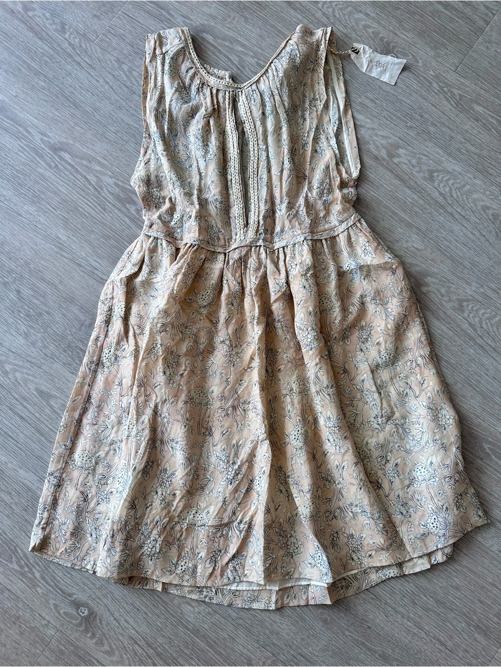 Aritzia Le Fou Sleeveless Floral Pintuck Vielle Silk Dress. NWT
